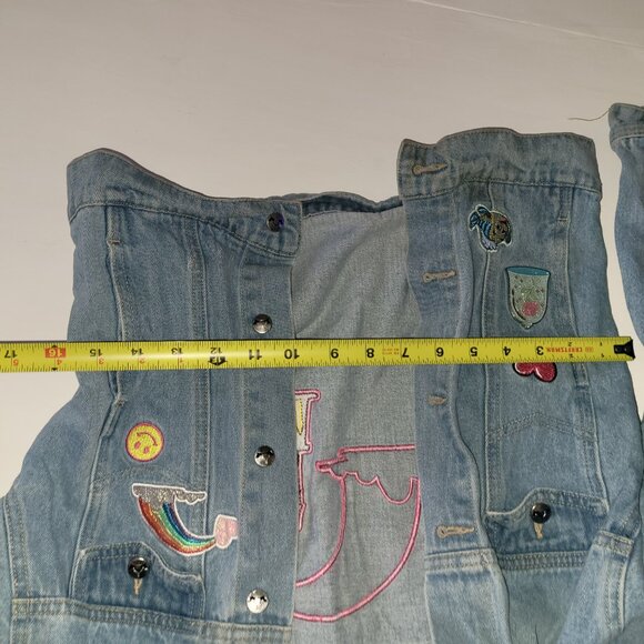 Disney US Girls Jean Denim Jacket Magic Kingdom Castle Flounder - Picture 8 of 13